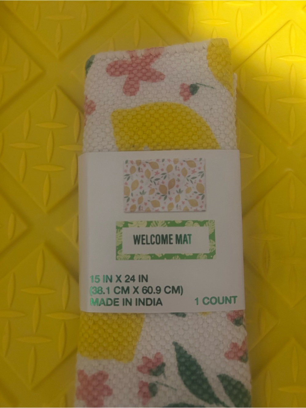 Lemon & Floral Print Rug - Picture 7 of 7